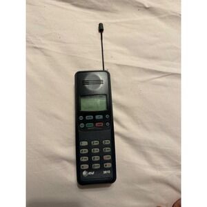 Vintage AT&T 3810 Cellular Mobile Phone Black with Leather Case and Antenna‎